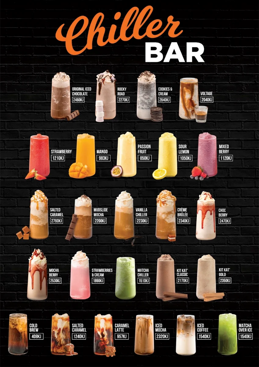 Menu, Gloria Jean's Tea Tree Plaza