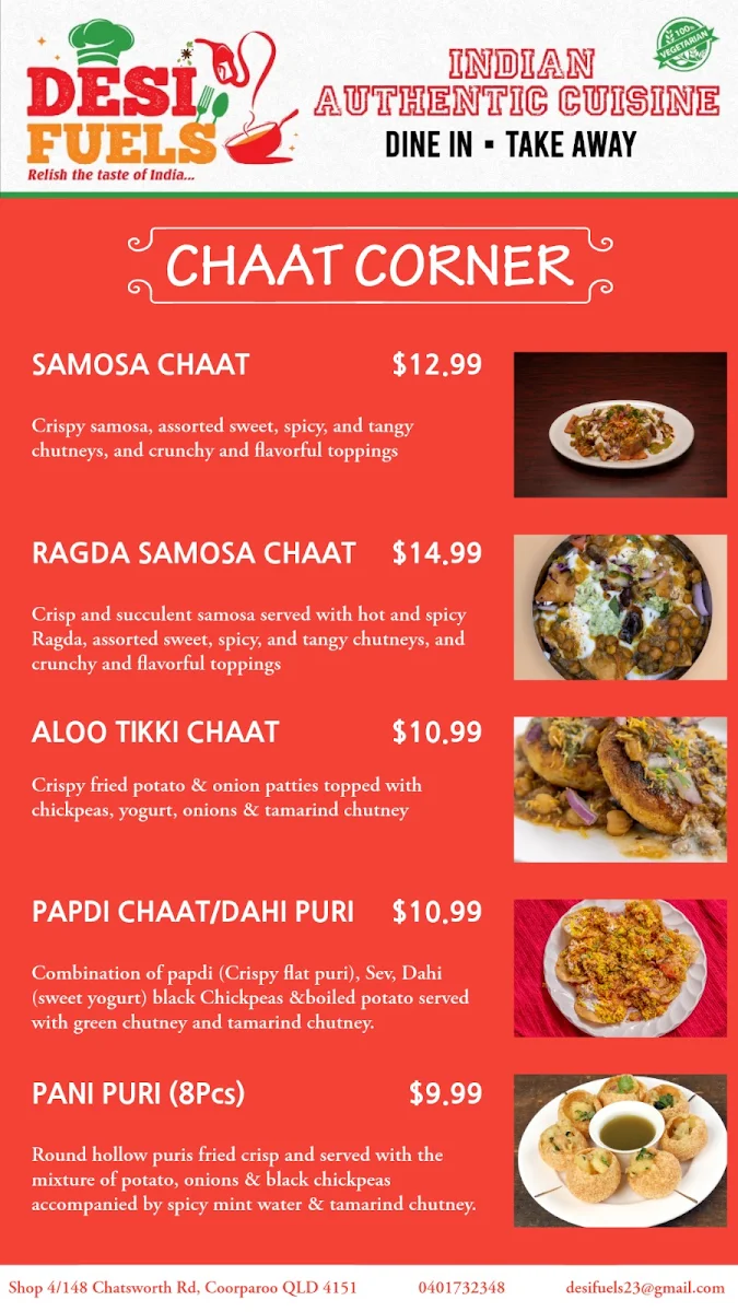 Menu, Desi Fuels