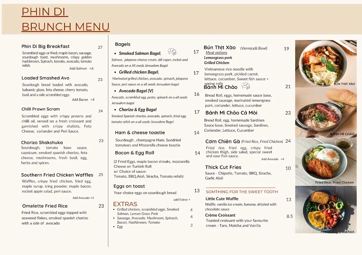 Menu, Phin Di Coffee