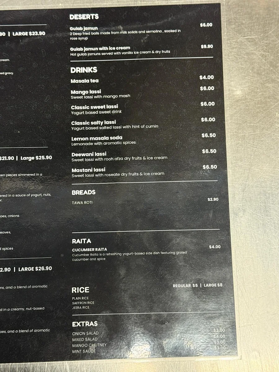 Menu, Little Punjab