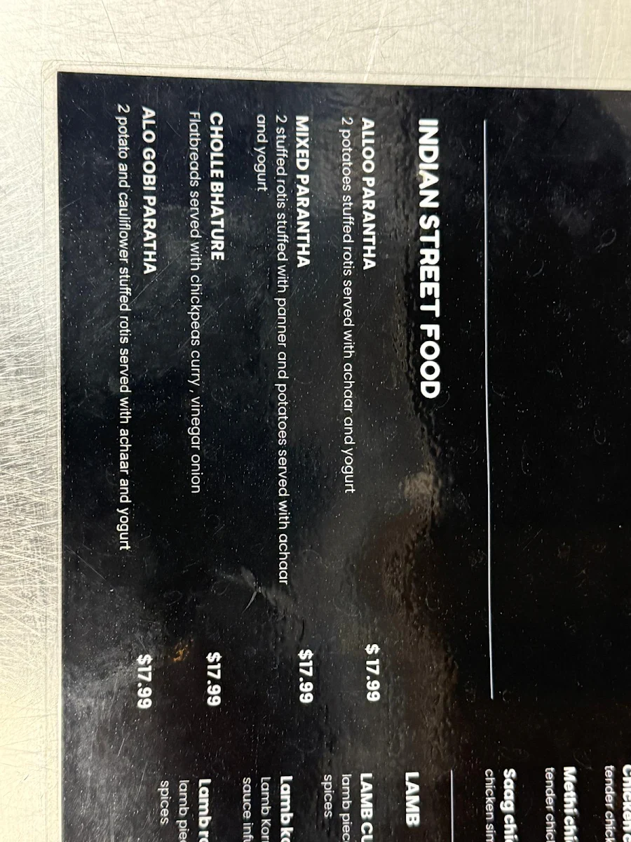 Menu, Little Punjab