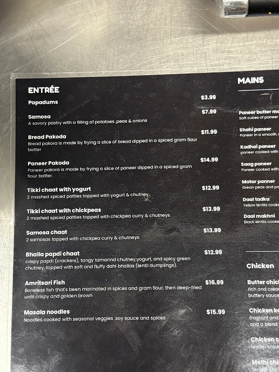 Menu, Little Punjab