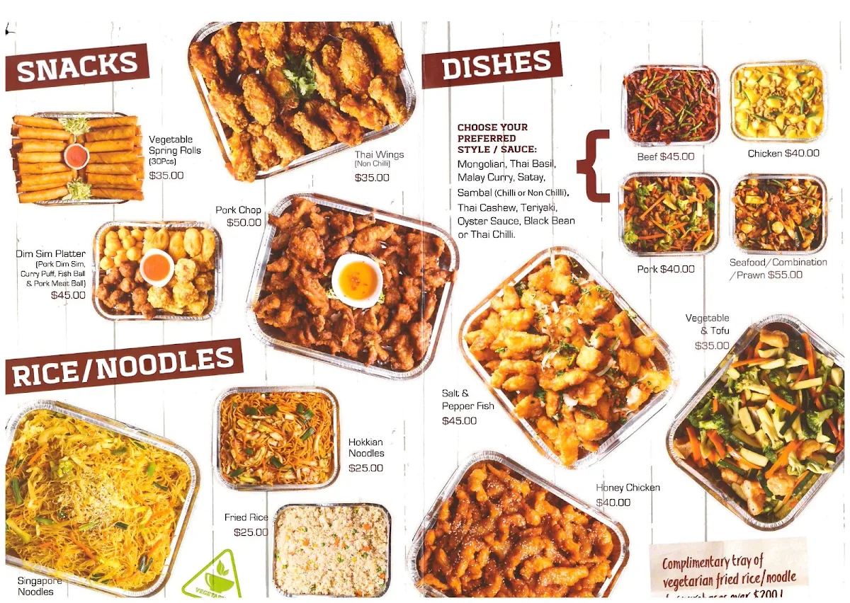Menu, Mee The Noodle House
