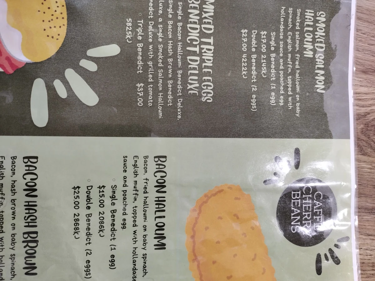 Menu, Caffe Cherry Beans St Marys