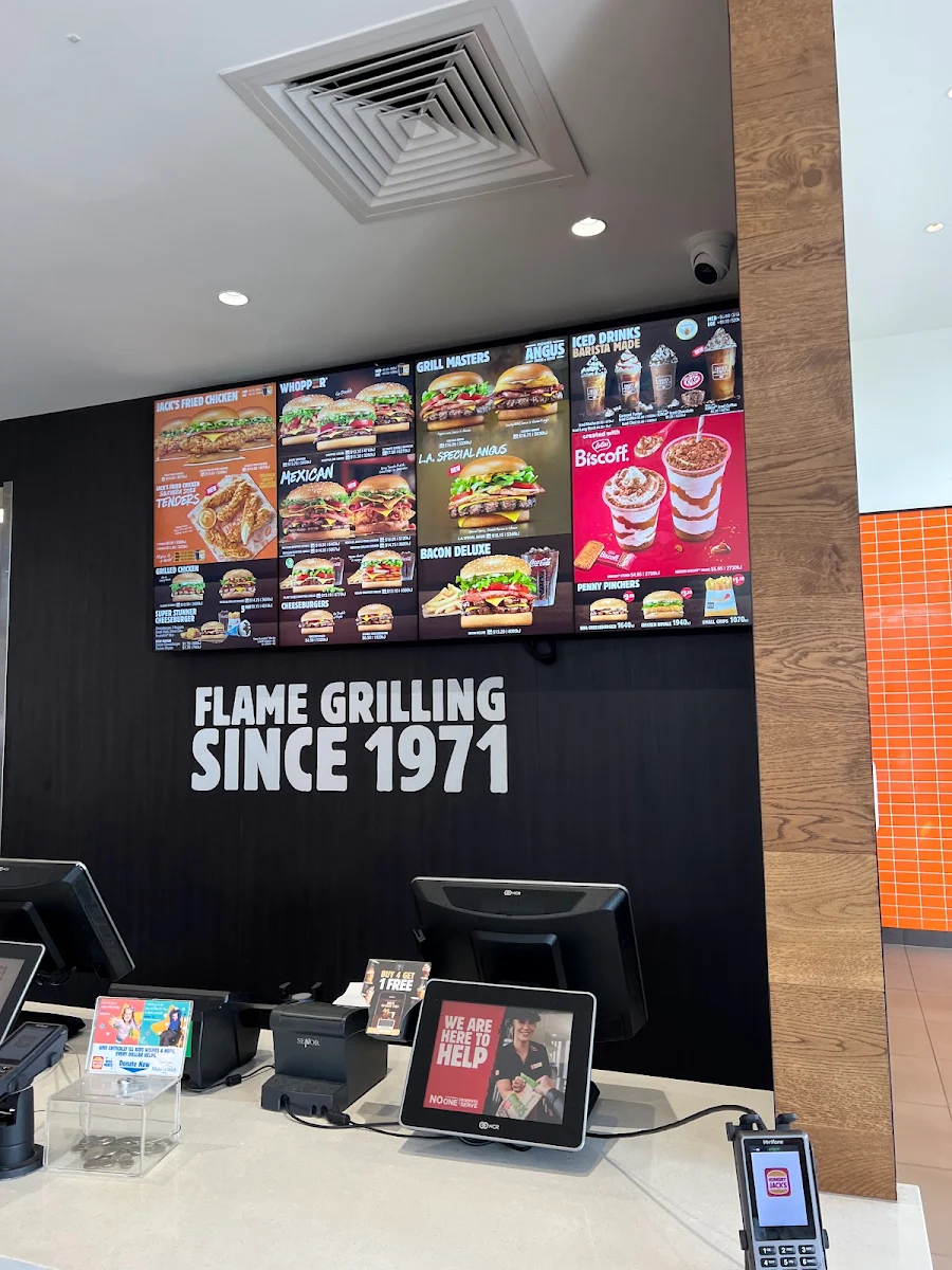 Menu, Hungry Jack's Burgers Brookvale