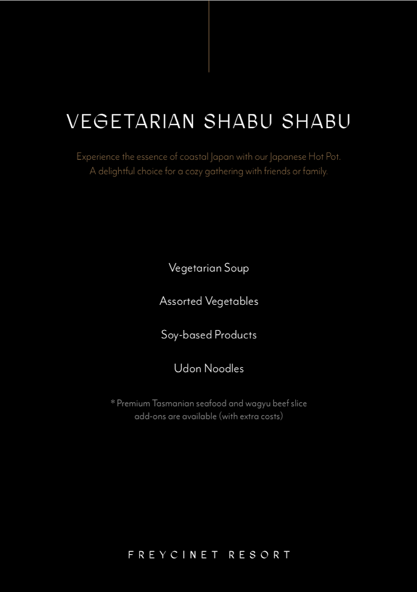 Menu, Mount Paul Lounge