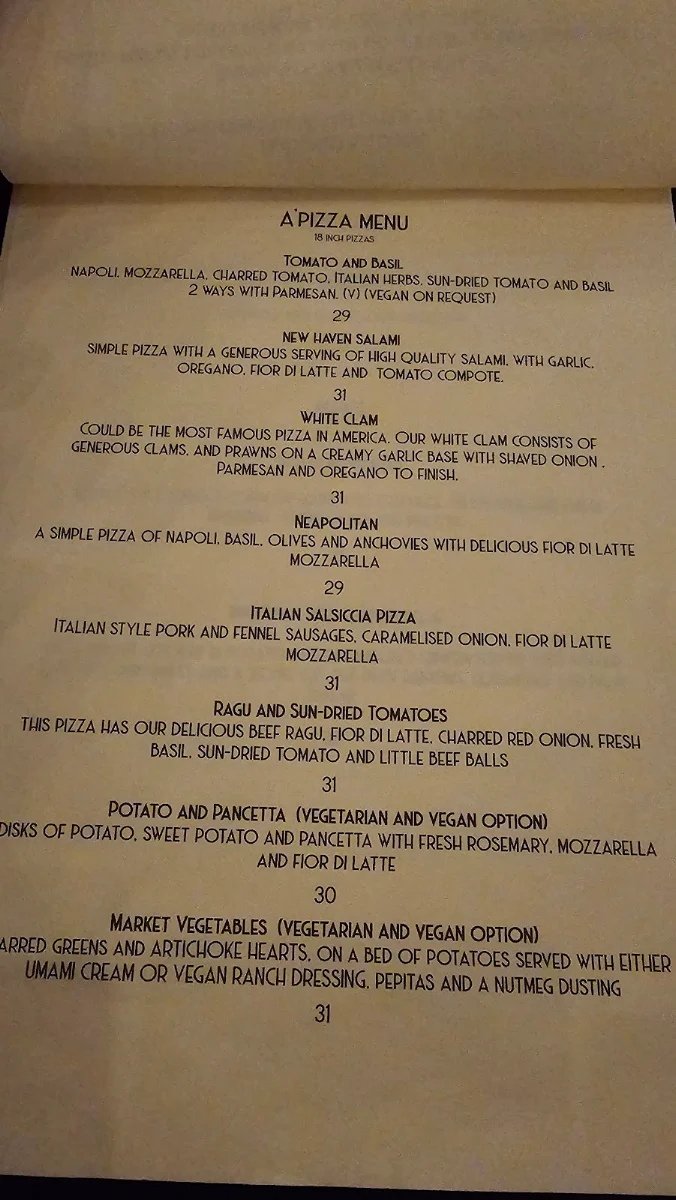 Menu, Angelette