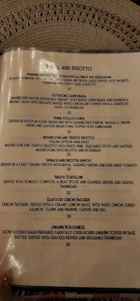 Menu, Angelette