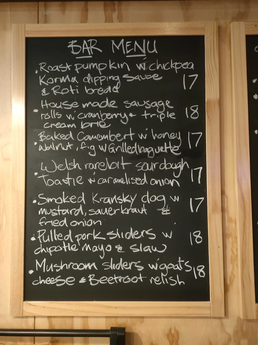 Menu, The Factory Bar & Blue Mountains Gin Company