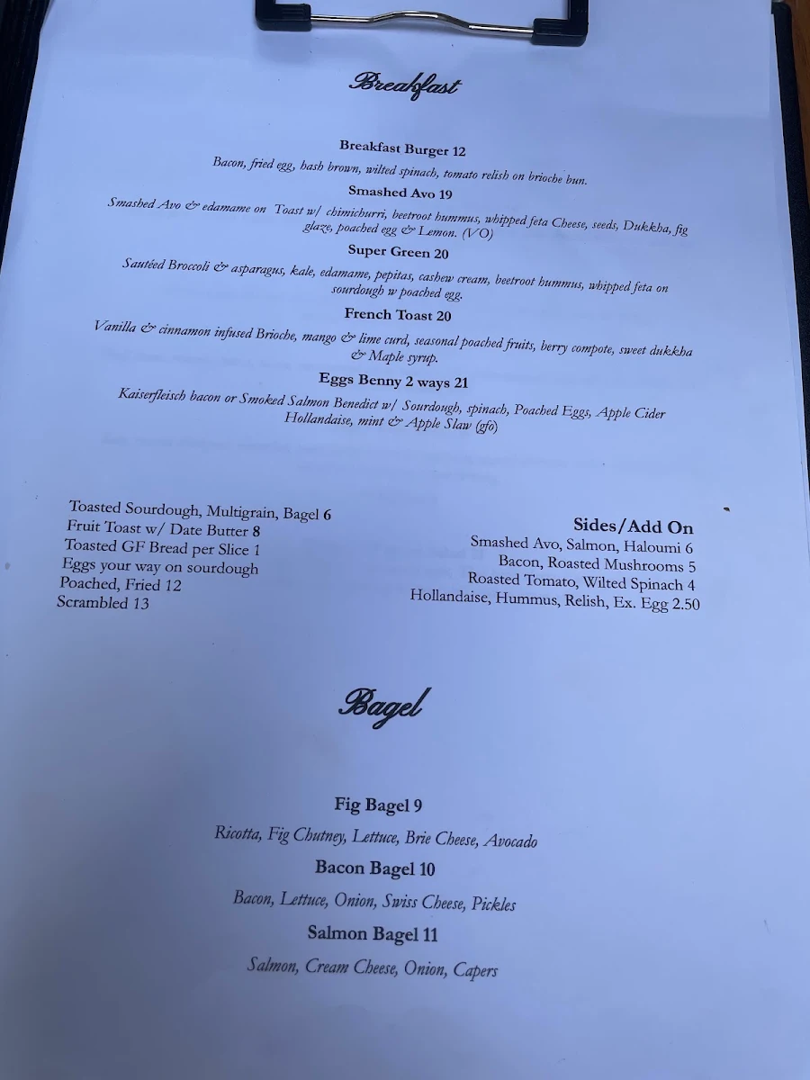 Menu, Cafe Omnia - Cafe & Events Space