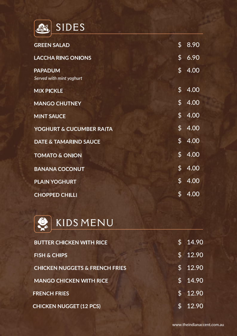 Menu, The Indian Accent Cuisine