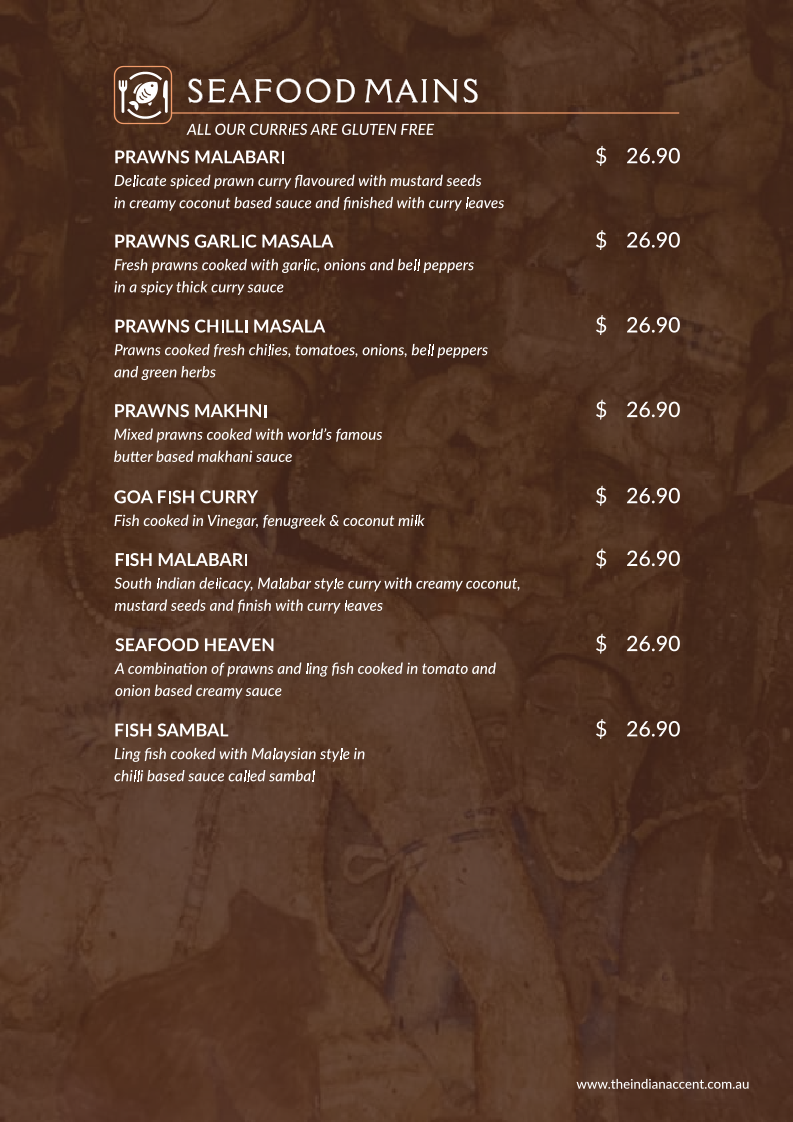 Menu, The Indian Accent Cuisine