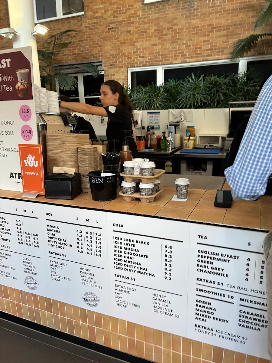 Menu, Atrium Espresso