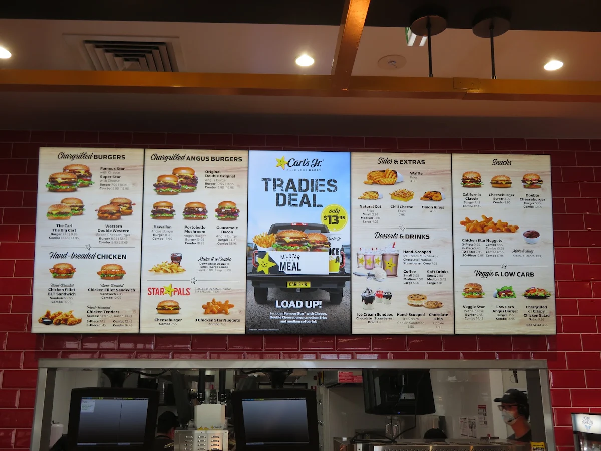 Menu, Carl's Jr. Pooraka