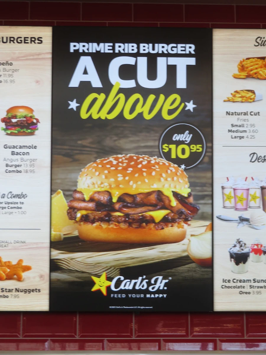 Menu, Carl's Jr. Pooraka