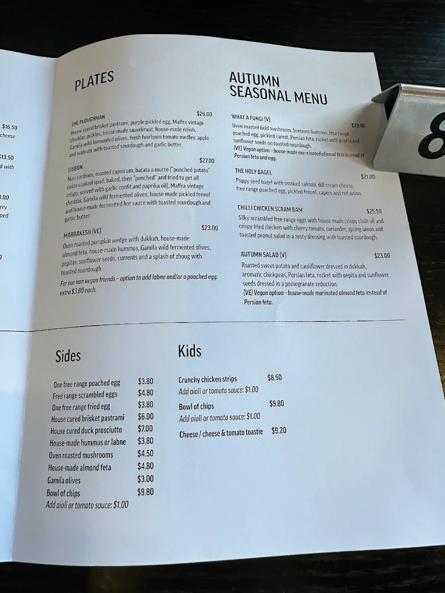 Menu, Ploughmans
