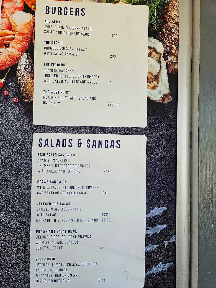 Menu, SOS - Stuffed on Seafood