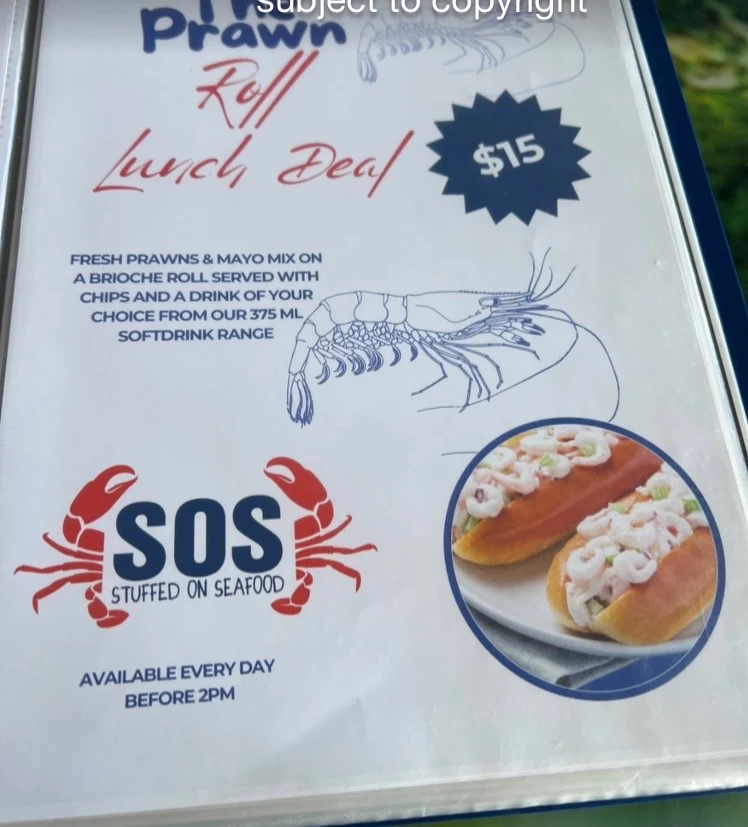 Menu, SOS - Stuffed on Seafood