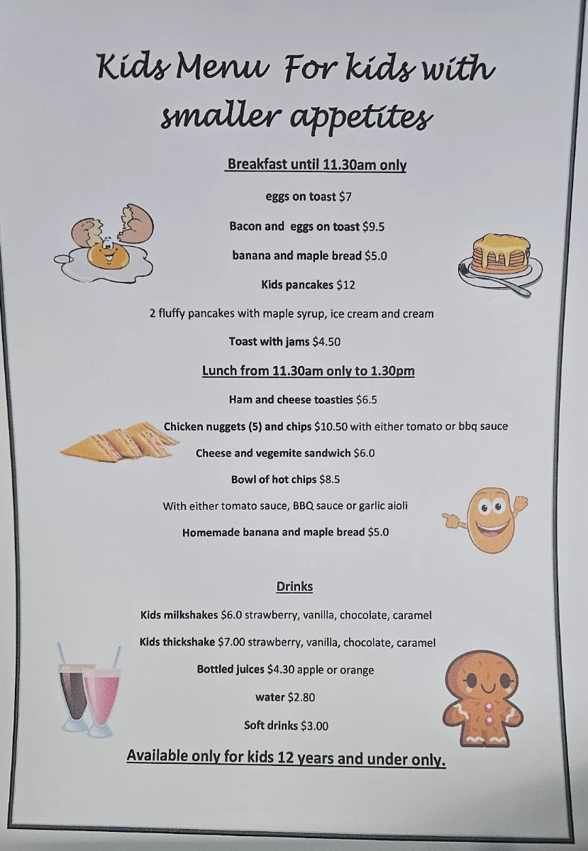Menu, The Cafe Kalina Springfield