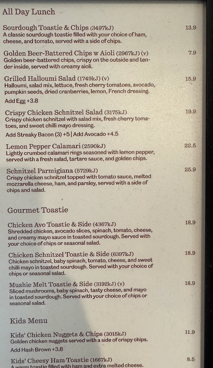 Menu, Bee Keen Cafe Knox