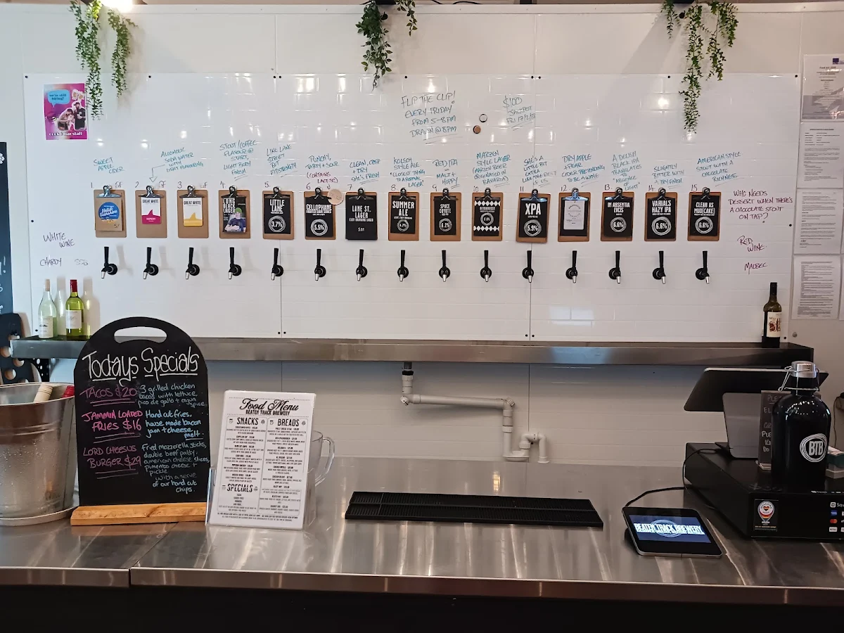 Menu, Beaten Track Brewery