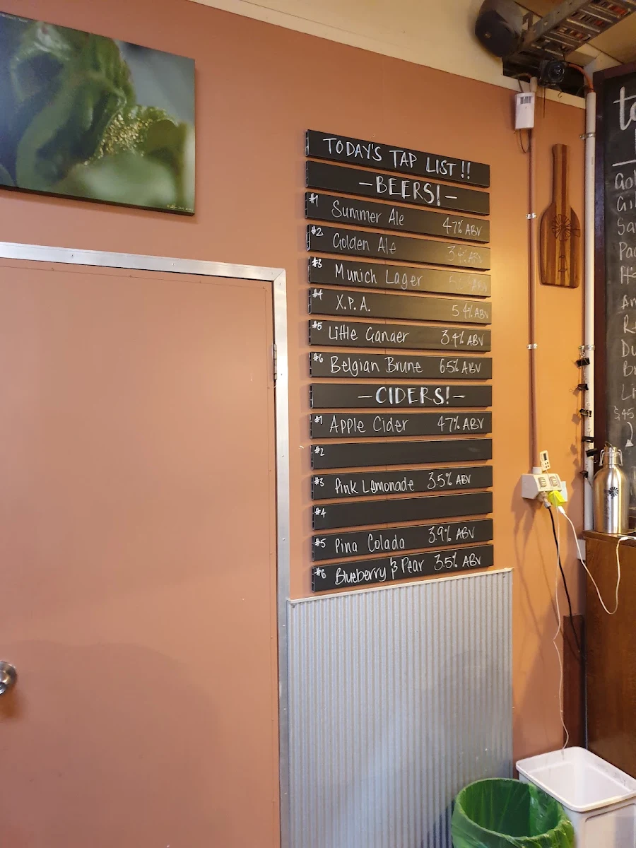 Menu, Beaten Track Brewery