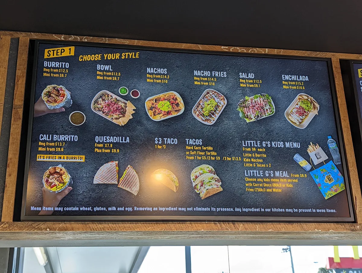 Menu, Guzman y Gomez - Casula