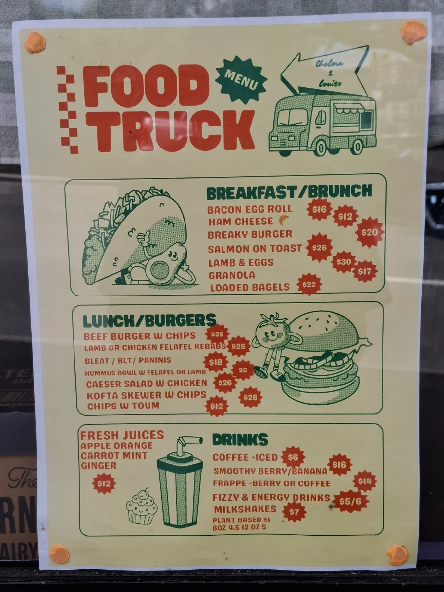 Menu, Thelma & Louise