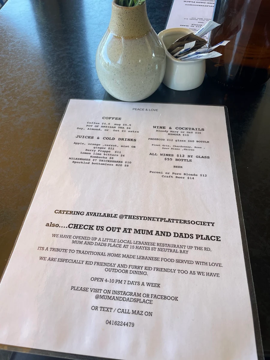 Menu, Thelma & Louise