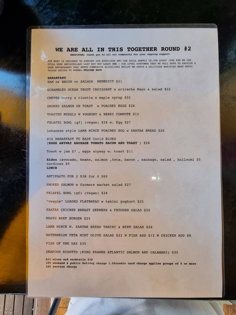 Menu, Thelma & Louise