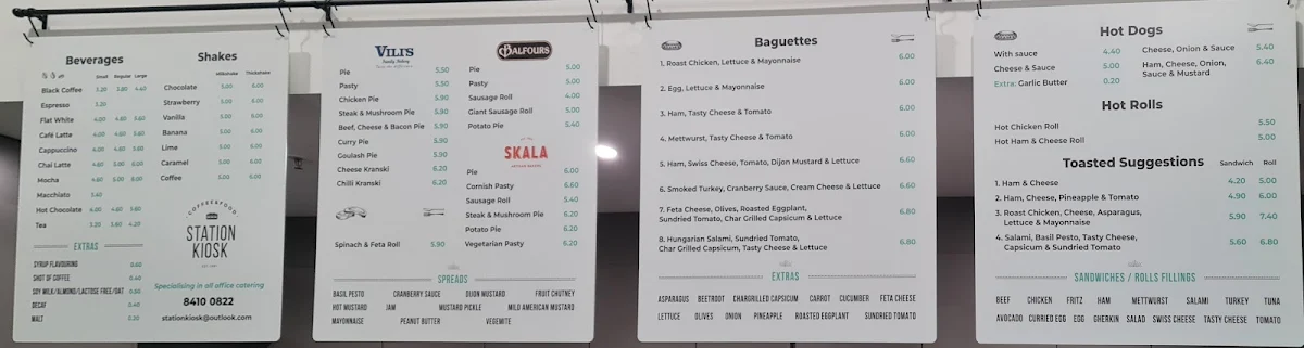 Menu, Central Station Espresso