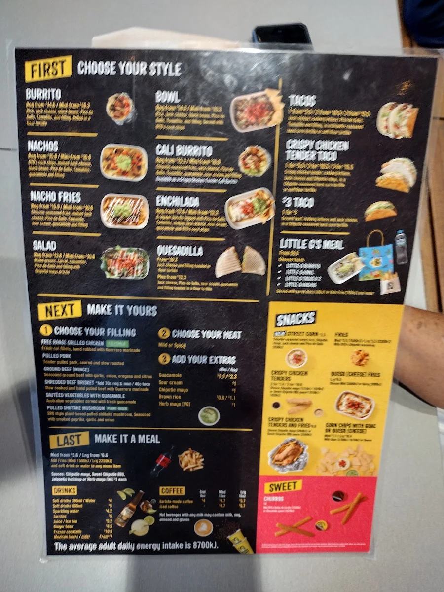 Menu, Guzman y Gomez - Pialba