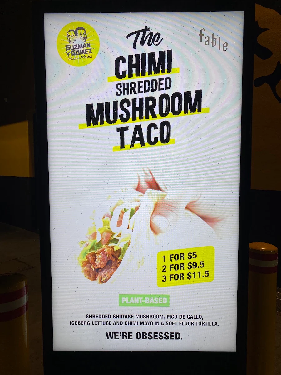 Menu, Guzman y Gomez - Pialba