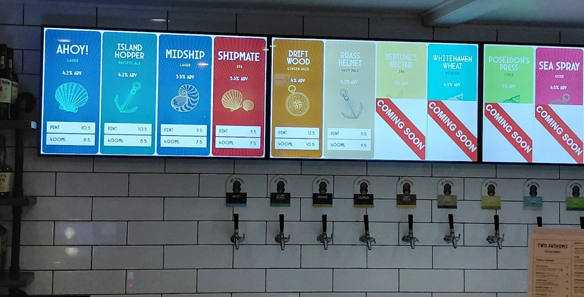 Menu, Two Fathoms Brewing