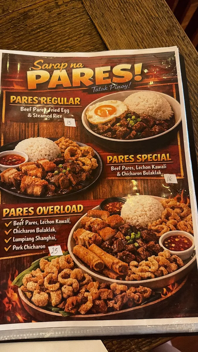 Menu, Lugaw Queen Restaurant