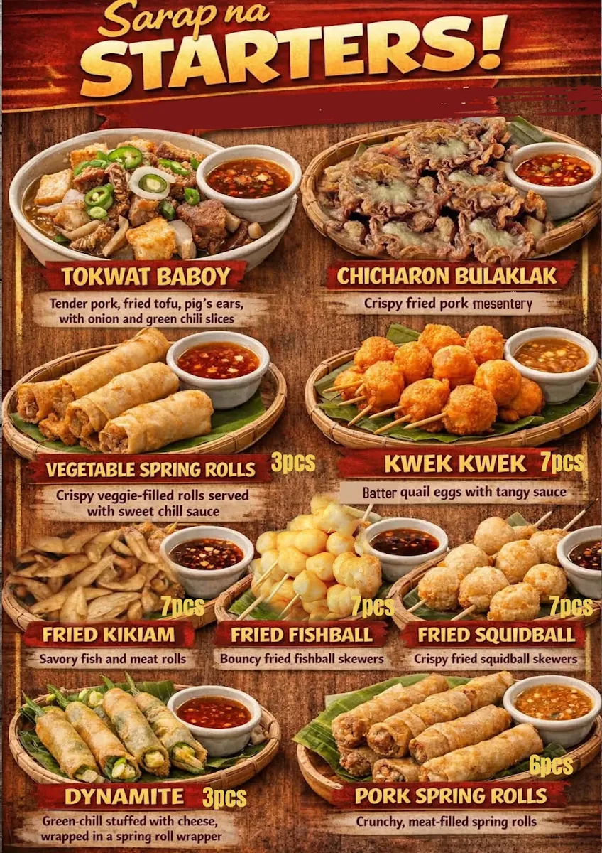 Menu, Lugaw Queen Restaurant