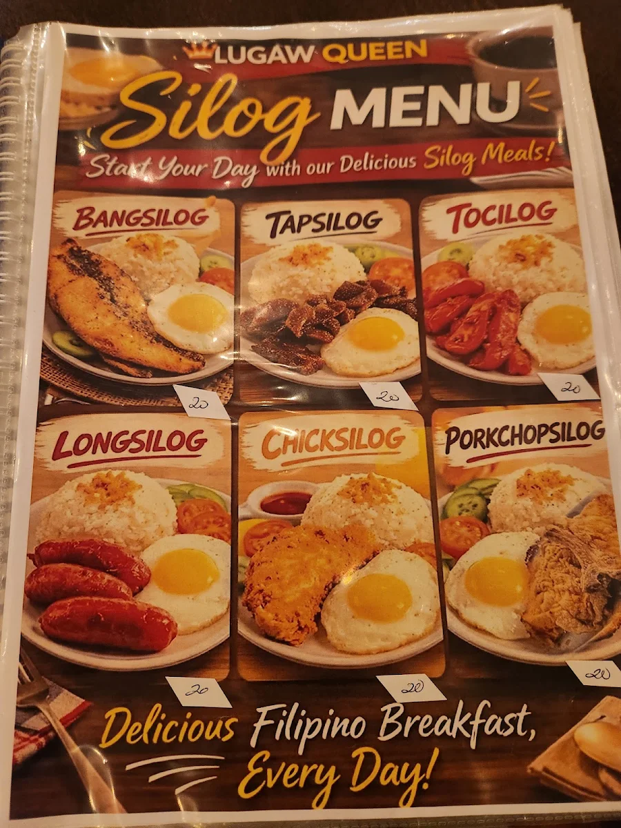 Menu, Lugaw Queen Restaurant