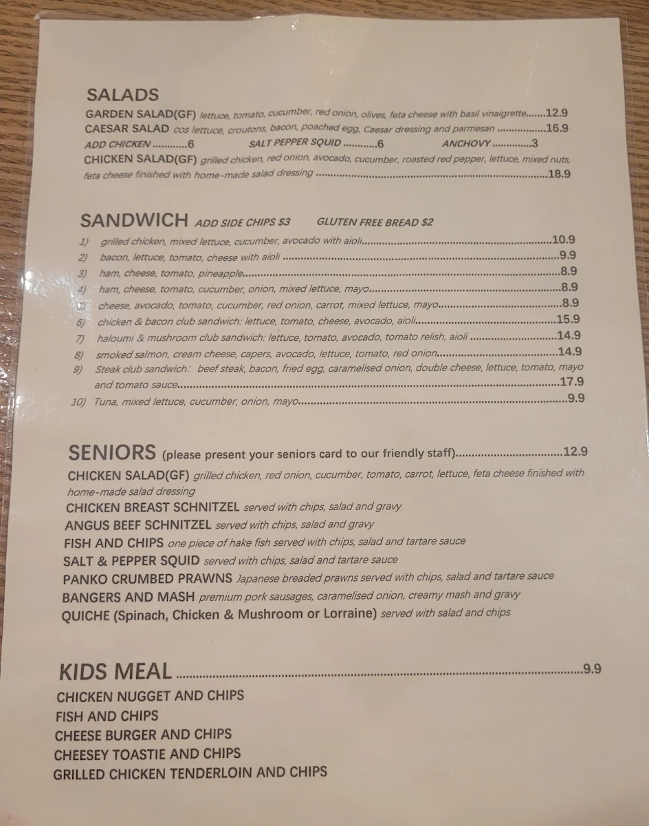 Menu, Bread and Brew