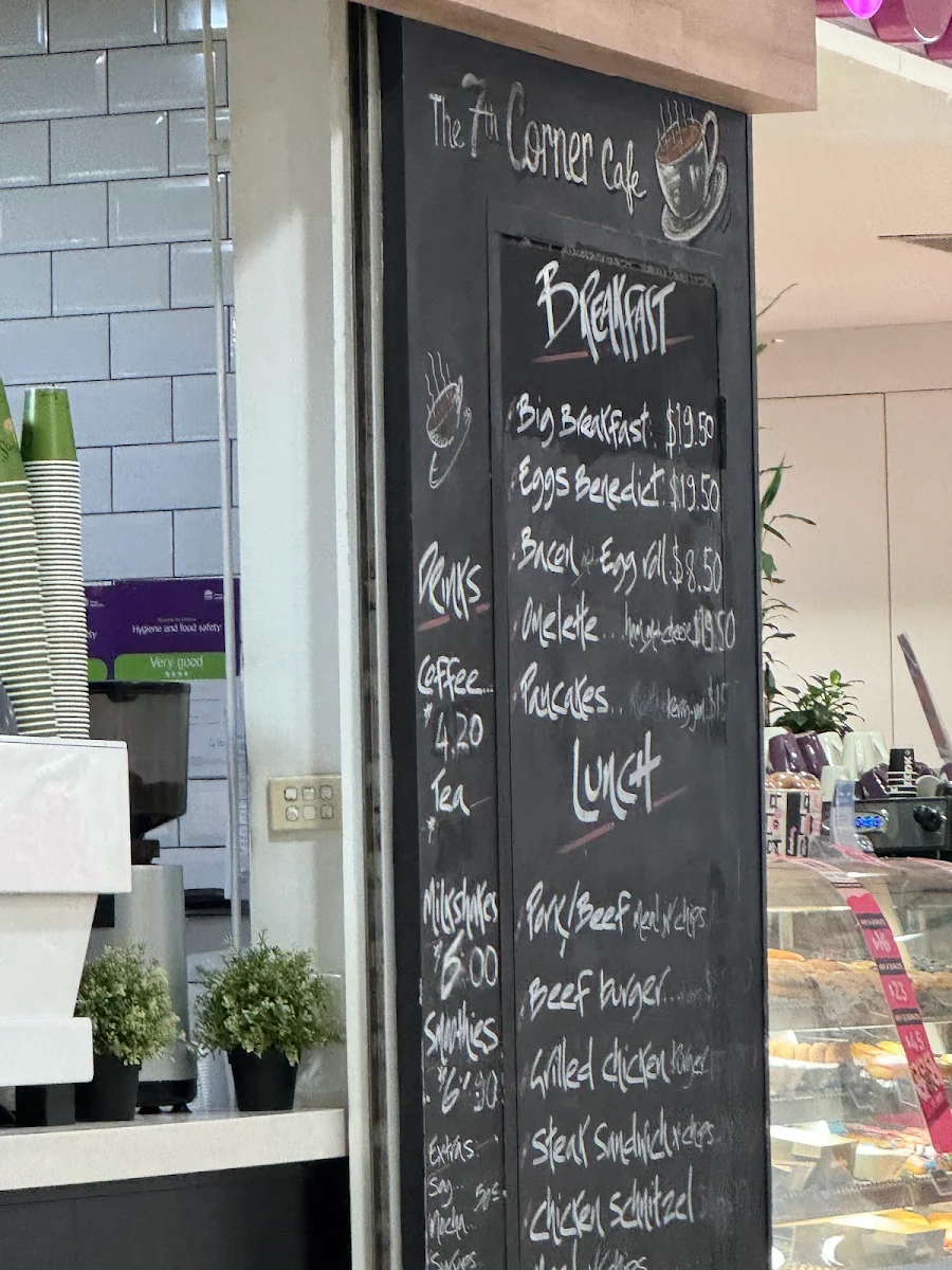 Menu, The 7th Corner Cafe