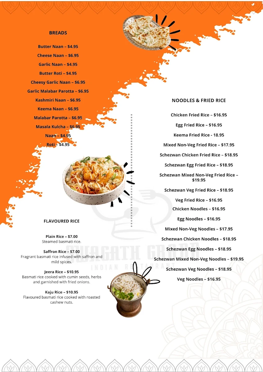 Menu, Swagath Grand GlenHuntly