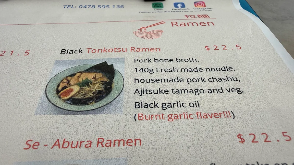 Menu, Hono Japanese Restaurant 🍜Ramen & Rice