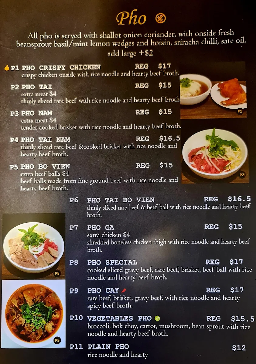 Menu, Ngoodle Restaurant Ashfield