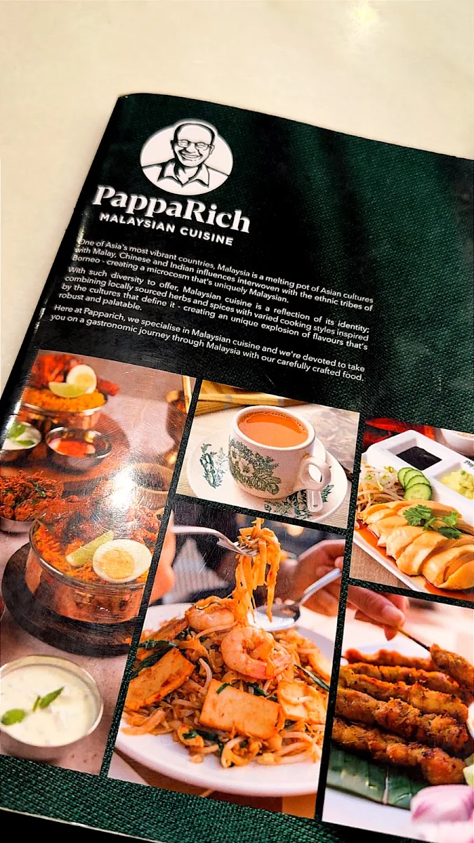 Menu, PappaRich Adelaide