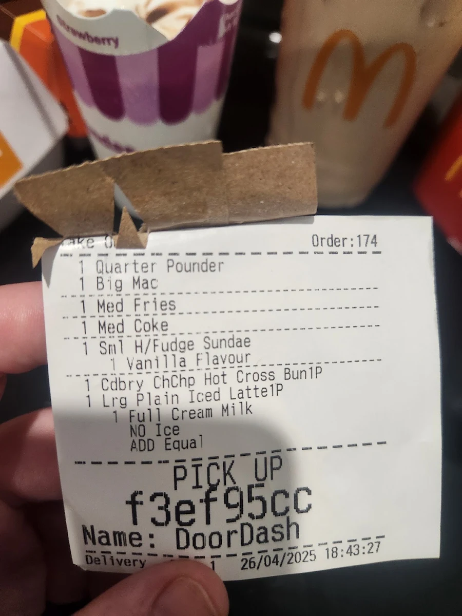 Menu, McDonald's Bateau Bay