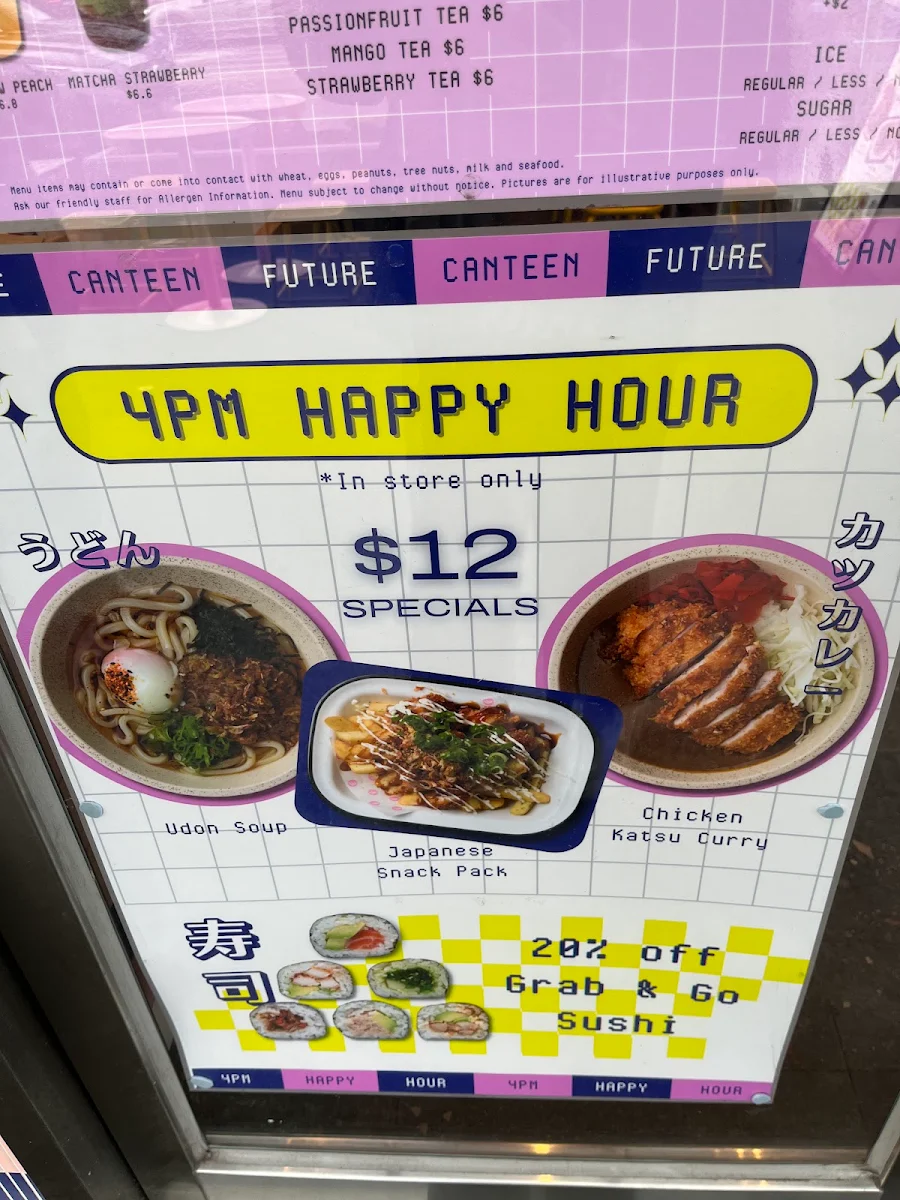 Menu, Future Canteen South Melbourne