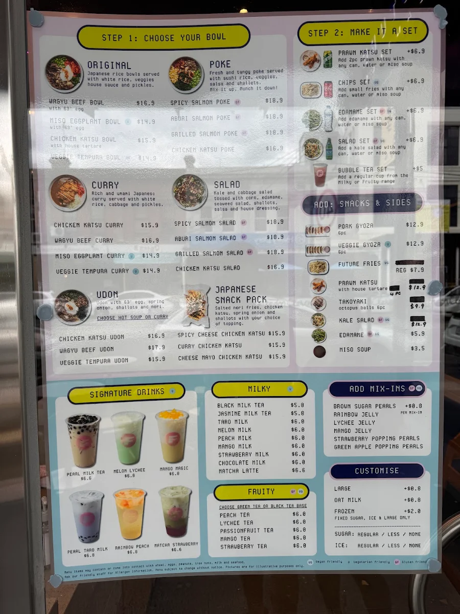 Menu, Future Canteen South Melbourne