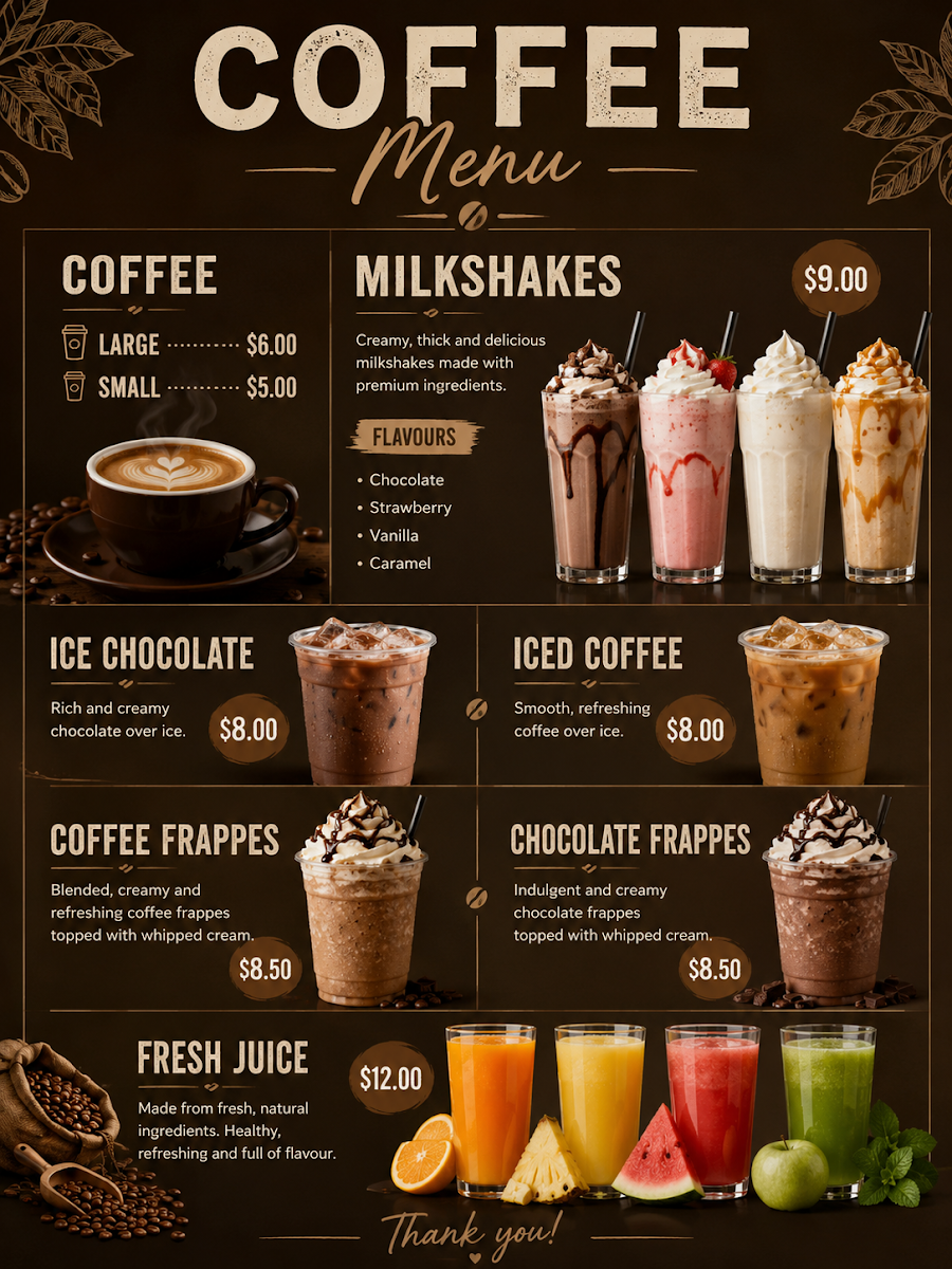 Menu, Tabz Kitchen