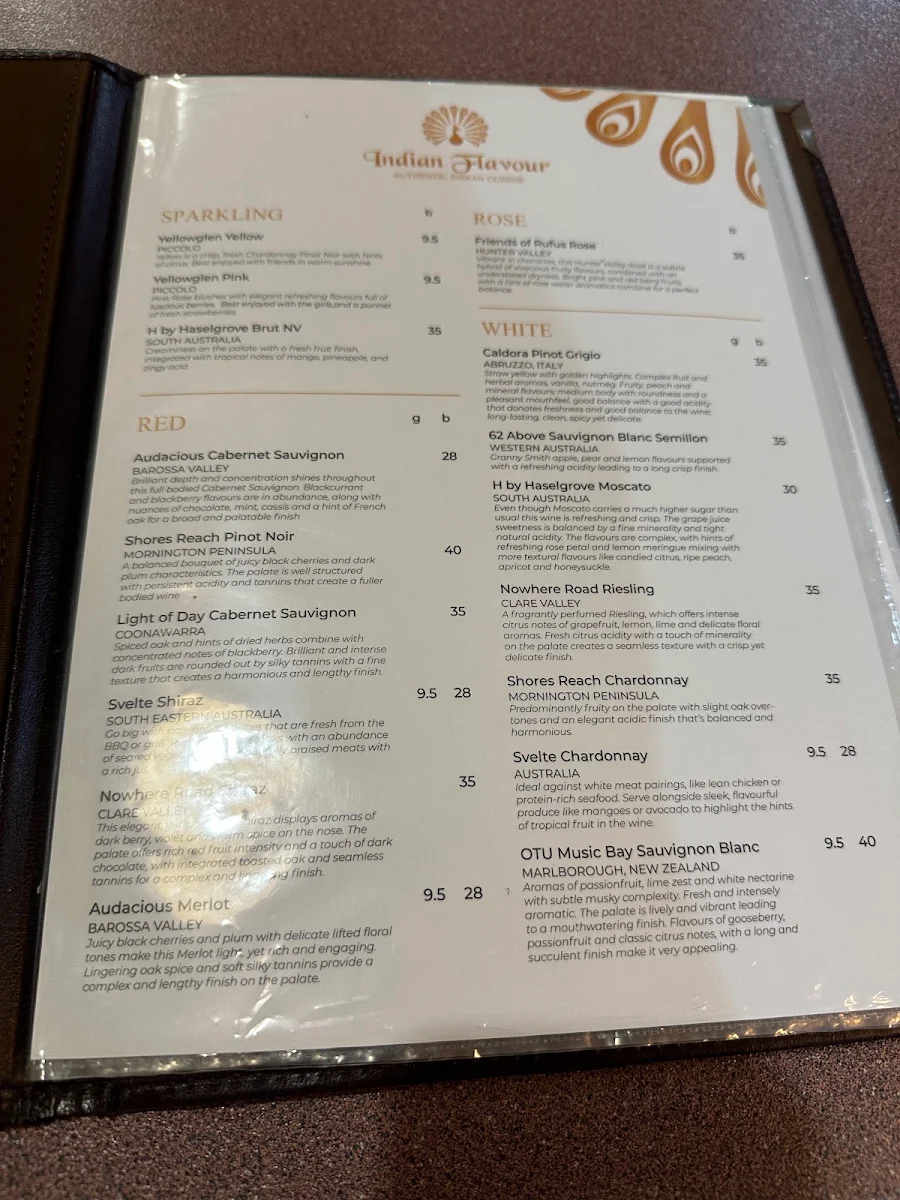 Menu, Indian Flavour Authentic Indian Cuisine