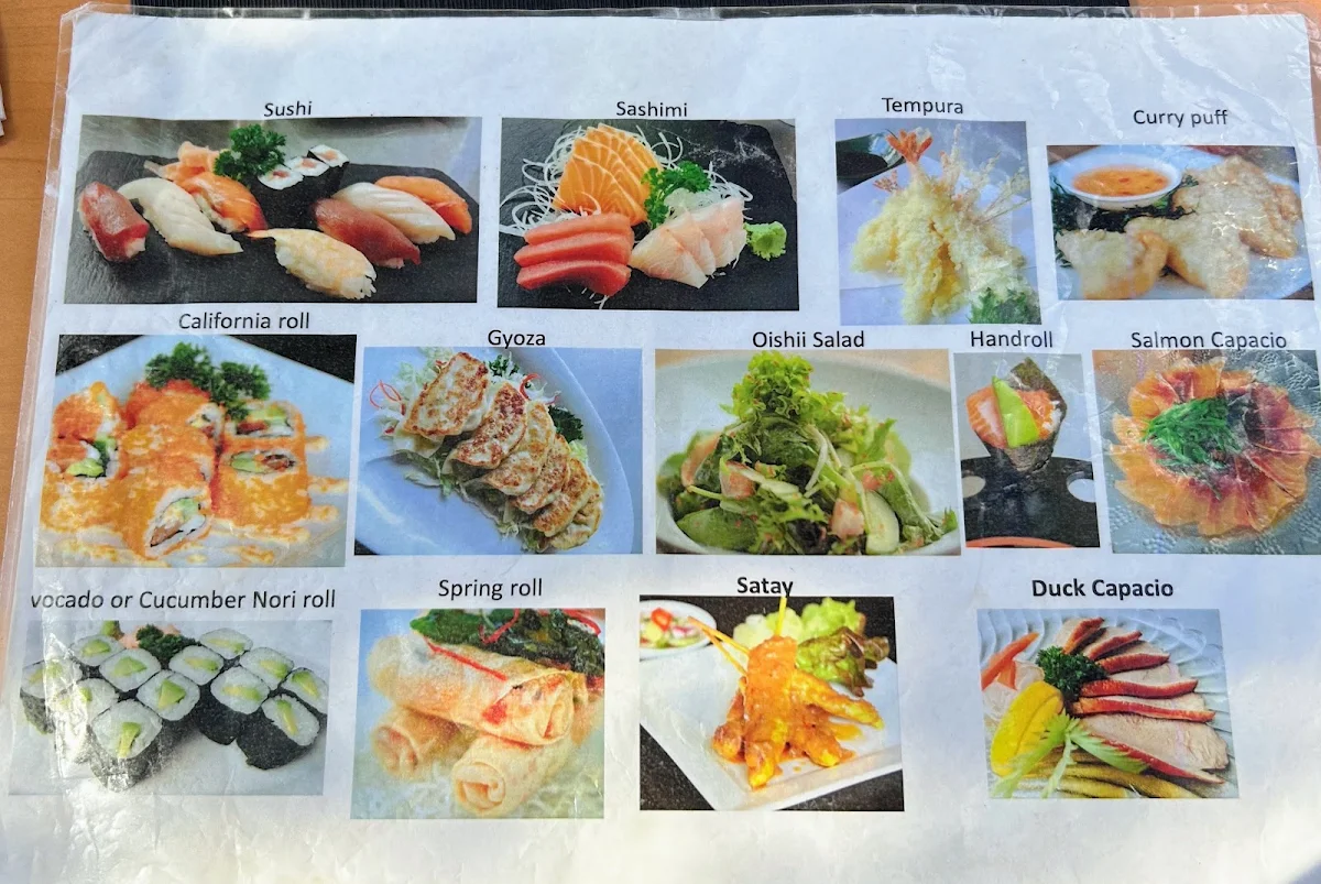 Menu, Oishii Japanese and Thai Restaurant