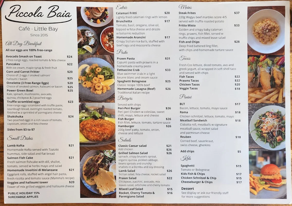 Menu, Piccola baia